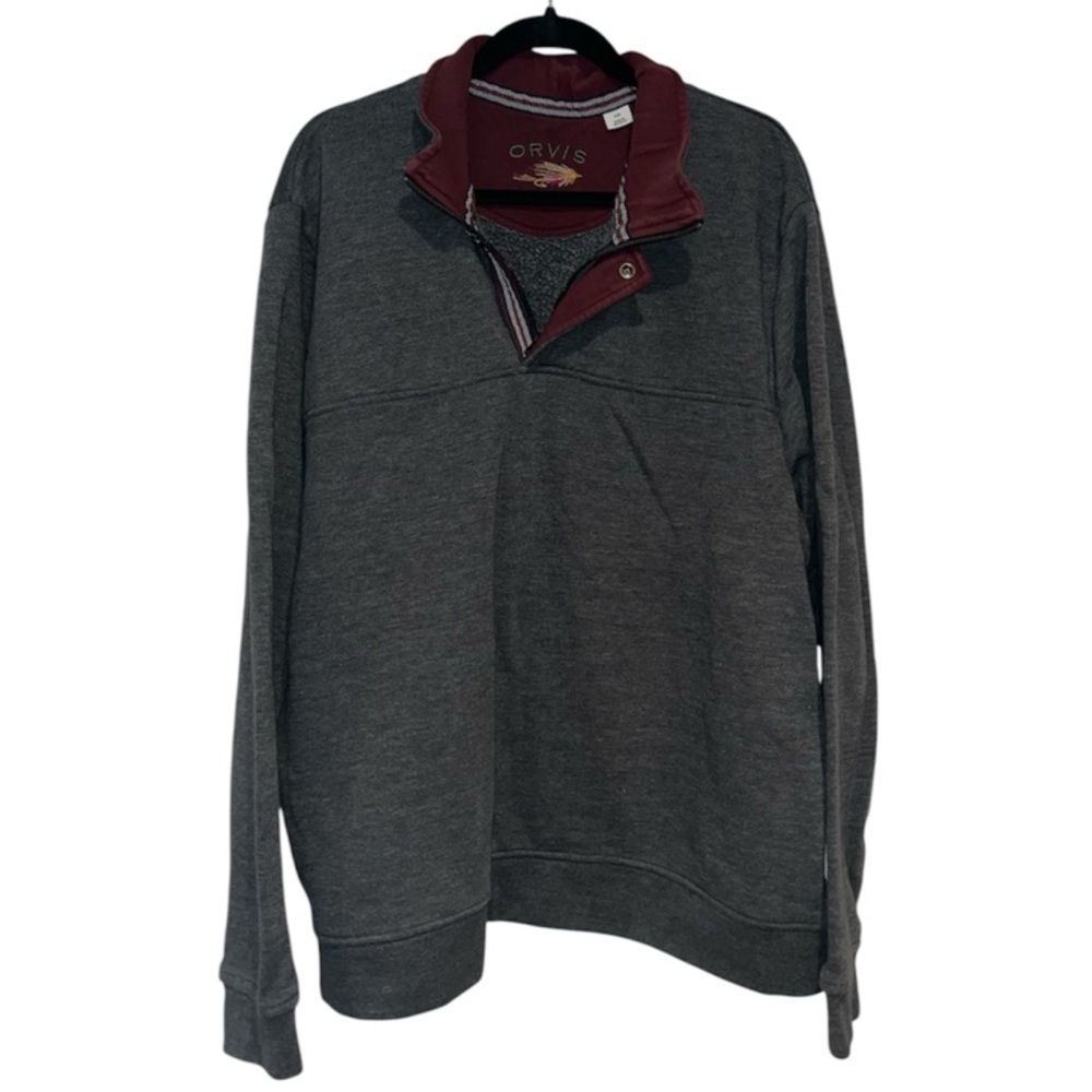 Orvis Gray Zip Up Sweater - Picture 2 of 5